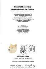 RECENT THEORETICAL DEVELOPMENTS IN COMTROL（1978 PDF版）