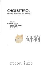 CHOLESTEROL PDF电子版封面 ROBERT P.COOK