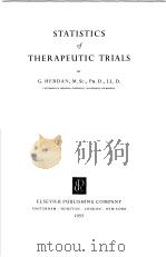 STATISTICS OF THERAPEUTIC TRIALS PDF电子版封面 G.HERDAN