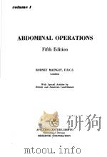 ABDOMINAL OPERATIONS VOLUME 1 FIFTH EDITION PDF电子版封面