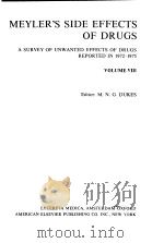MEYLER'S SIDE EFFECTS OF DRUGS VOLUME Ⅷ PDF电子版封面 0444151761