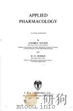 APPLIED PHARMACOLOGY PDF电子版封面 ANDREW WILSON