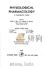 PHYSIOLOGICAL PHARMACOLOGY PDF电子版封面 WALTER S.ROOT AND FREDERICK G.