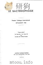 LE BACTERIOPHAGE 1953 PDF电子版封面