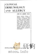 CLINICAL IMMUNOLOGY AND ALLERGY 1962 PDF电子版封面