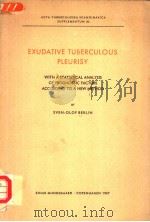 EXUDATIVE TUBERCULOUS PLEURISY 1957 PDF电子版封面