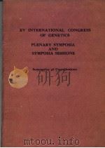 PLENARY SYMPOSIA AND SYMPOSIA SESSIONS SUMMARIES OF CONTRIBUTIONS PDF电子版封面