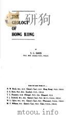 THE GEOLOGY OF HONG KONG PDF电子版封面 S.G.DAVIS