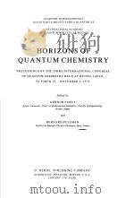 HORIZONS OF QUANTUM CHEMISTRY PDF电子版封面 9027711054