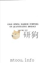 COLD SPRING HARBOR SYMPOSIA ON QUANTITATIVE BIOLOGY VOLUME XXV BIOLOGICAL CLOCKS PDF电子版封面