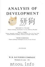 ANALYSIS OF DEVELOPMENT PDF电子版封面 BENJAMIN H.WILLIER PAUL A.WEI