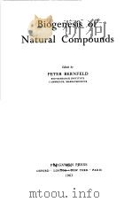 BIOGENESIS OF NATURAL COMPOUNDS PDF电子版封面 PETER BERNFELD
