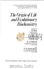 THE ORIGIN OF LIFE AND EVOLUTIONARY BIOCHEMISTRY PDF电子版封面 0306308118 K.DOSE S.W.FOX G.A.DEBORIN A