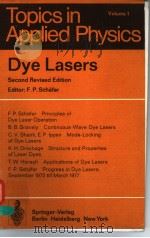 TOPICS IN APPLIED PHYSICS  VOLUME 1 DYE LASERS（ PDF版）