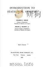 INTRODUCTION TO STATISTICAL ANALYSIS SECOND EDITION（ PDF版）