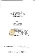 ADVANCES IN THE STUDY OF BEHAVIOR VOLUME 1 PDF电子版封面 DANIEL S. LEHRMAN ROBERT A. HI