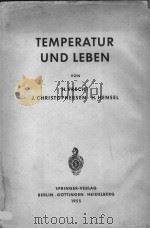 TEMPERATUR UND LEBEN PDF电子版封面 H.PRECHT J.CHRISTOPHERSEN·H.HE