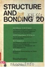STRUCTURE AND BONDING 20 PDF电子版封面 3540070532