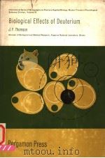 BIOLOGICAL EFFECTS OF DEUTERIUM（ PDF版）
