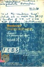 MEMBRANES STRUCTURE AND FUNCTION VOLUME 20 PDF电子版封面 J.R.VILLANUEVA F.PONZ