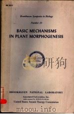 BASIC MECHANISMS IN PLANT MORPHOGENESIS PDF电子版封面
