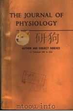 THE JOURNAL OF PHYSIOLOGY PDF电子版封面 AUTHOR AND SUBJECT INDEXES TO