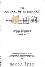 THE JOURNAL OF PHYSIOLOGY AUTHOR AND SUBJECT INDEXES TO VOLUMES 135 TO 154 PDF电子版封面