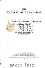 THE JOURNAL OF PHYSIOLOGY AUTHOR AND SUBJECT INDEXES TO VOLUMES 155 TO 175 PDF电子版封面