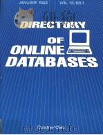 DIRECTORY OF ONLINNE DATABASES VOL.13 NO.1 1992 PDF电子版封面 0810384280