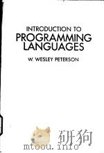 INTRODUCTION TO PROGRAMMING LANGUAGES PDF电子版封面 0134934865