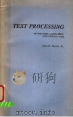 TEXT PROCESSING PDF电子版封面 0127025502