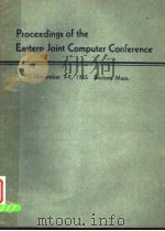 PROCEEDINGS OF THE EASTERN JOINT COMPUTER CONFERENCE NOVEMBER 7-9 1955 PDF电子版封面