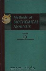 METHODS OF BIOCHEMICAL ANALYSIS VOLUME 12 PDF电子版封面 DAVID GLICK