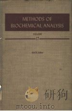 METHODS OF BIOCHEMICAL ANALYSIS VOLUME 17 PDF电子版封面 DAVID GLICK