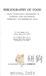 BIBLIOGRAPHY OF FOOD A SELECT INTERNATIONAL BIBLIOGRAPHY OF NUTRITION,FOOD AND BEVERAGE PDF电子版封面