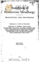 HANNDBOOK OF NONFERROUS METALLURGY PRINCIPLES AND PROCESSES PDF电子版封面