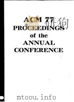 ACM 77 PROCEEDINGS OF THE ANNUAL CONFERENCE PDF电子版封面