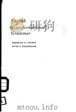 ENGLISH TRANSFORMATIONAL GRAMMAR（ PDF版）