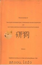 PROCEEEDINGS OF THE FOURTH INTERNATIONAL CONFERENCE ON SOLID SURFACES AND THE THIRD EUROPEAN CONFERE（ PDF版）