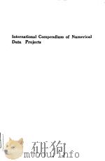 INTERNATIONAL COMPENDIUM OF NUMERICAL DATA PROJECTS PDF电子版封面 CODATA