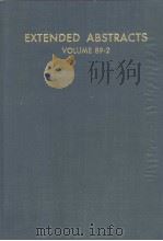 EXTENDED ABSTRACTS VOLUME 89-2 1989 PDF电子版封面