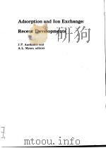 ADSORPTION AND ION EXCHANGE:RECENT DEVELOPMENTS（ PDF版）