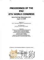 PROCEEDINGS OF THE IFAC 6TH WORLD CONGRESS PART 2 1975 PDF电子版封面 0876642822