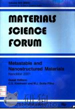 METASTABLE AND NANOSTRUCTURED MATERIALS PDF电子版封面 C.S.KIMINAMI AND W.J.BOTTA FIL