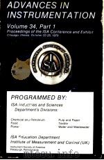 ADVANCES IN INSTRUMENTATION VOLUME 34 PART 1 PDF电子版封面