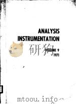 ANALYSIS INSTRUMENTATION VOLUME 9 PDF电子版封面 A.M.BARTZ R.L.CHAPMAN LEWIS