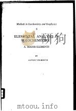 ELEMENTAL ANALYSIS IN GEOCHEMISTRY PDF电子版封面 ALEXIS VOLBORTH