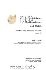 INSULATORS SEMICONDUCTORS AND METALS VOLUME Ⅲ（ PDF版）