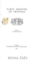 X-RAY ANALYSIS OF CRYSTALS（ PDF版）