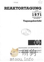 REAKTORTAGUNG 1971 PDF电子版封面